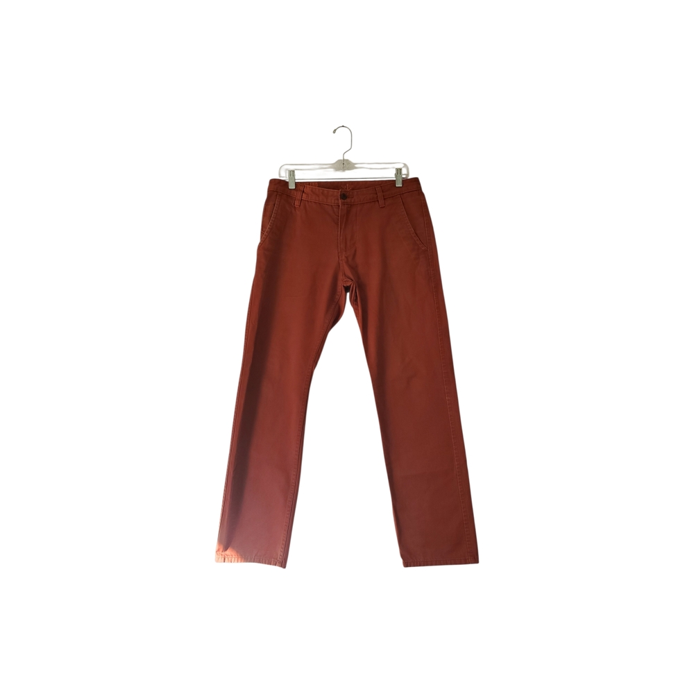 Women's Alpha Khaki Slim‎ Dockers Slim Rust Brown Straight Leg Cotton Size 31/32